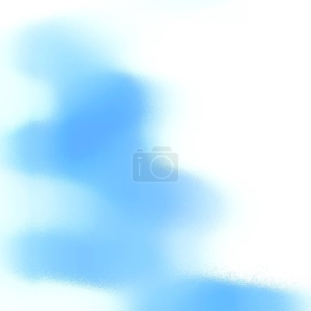 Foto de Átomos esféricos atómicos, nebulosos, punteados y soplados azul cielo claro, azul y blanco formas de varios tamaños flotando sobre suelo llano - Imagen libre de derechos