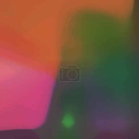 Foto de Círculos átomo de aspecto similar, borroso, degradado y dibujos redondos de colores flotando sobre la pared llana - Imagen libre de derechos