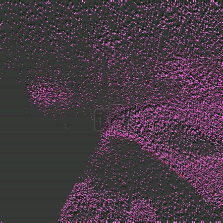 Foto de Extruido en relieve, borroso, ondulado, gradiente y muchos puntos verde oscuro, gris pizarra oscura y textura rosa caliente flotando sobre la pared lisa - Imagen libre de derechos