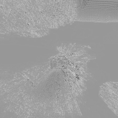Foto de Bloques extruidos, ventosos, ondulados, punteados y borrosos gris oscuro, humo blanco y formas blancas de varios tamaños - Imagen libre de derechos