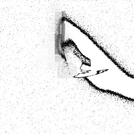 Foto de Artsy tembloroso, borroso, soplado y bloqueado blanco, negro y blanco humo diseño abstracto flotando sobre suelo inocente - Imagen libre de derechos