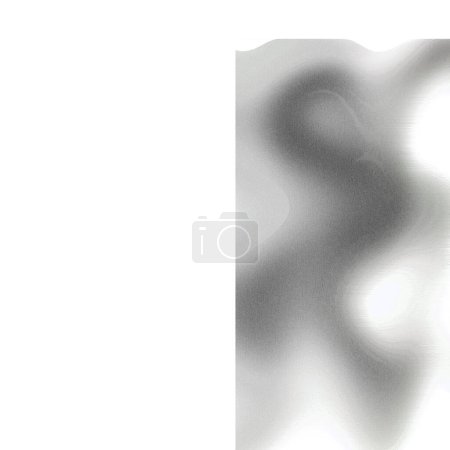 Photo for Spherical atoms atom look-alike, blur, pixelated, breezy and oily paint dark gray and white abstract design hovering over plain ground - Royalty Free Image