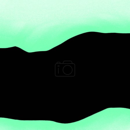Photo for Sharp blocky, blurry, dotted, shaky, windy, gradient and many tiles black, aquamarine and mint cream abstract design hovering over plain floor - Royalty Free Image