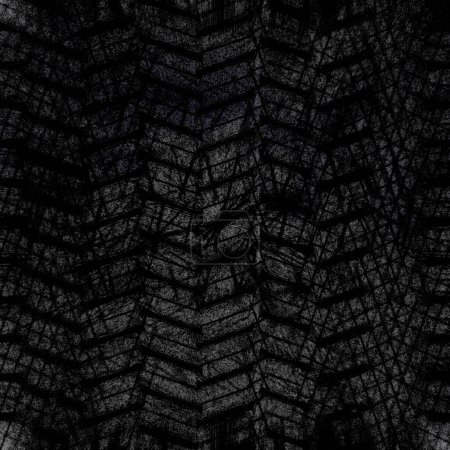 Foto de Shaky, pixelado, gradiente, soplado y borroso diseño abstracto negro flotando sobre tierra marrón inocente extraño - Imagen libre de derechos