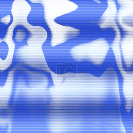 Photo for Blurry, shaky, gradient, pixelated and blowy royal blue, lavender and white shapes of various sizes - Royalty Free Image