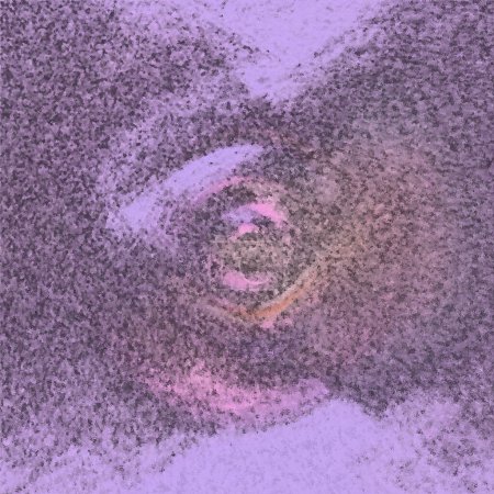 Téléchargez les photos : Cercles atome sosie, dégradé, tremblant, de nombreux points et brumeux design abstrait coloré sur beau plancher - en image libre de droit