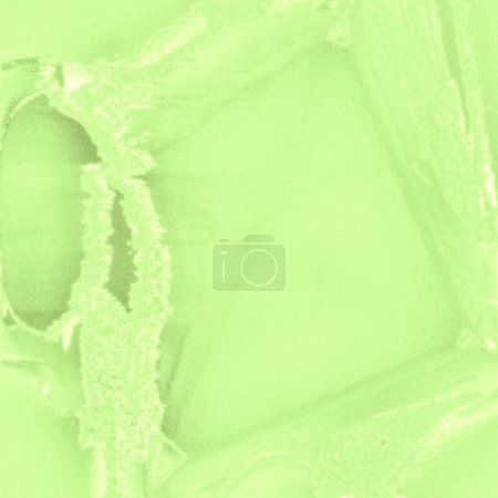 Téléchargez les photos : Atomes sphériques atome sosie, ondulé, brumeux, dégradé, aéré et de nombreux points vert pâle et peinture mousseline de citron planant sur beau mur - en image libre de droit