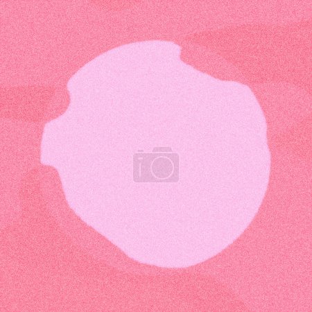 Téléchargez les photos : Cercles atome soyeux, imprécis, ondulé, aéré, pixellisé et dégradé rose chaud, lavande rougeur et texture de tomate planant sur un mur innocent - en image libre de droit