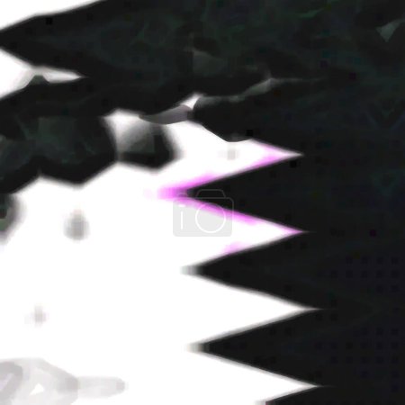 Foto de Círculos atómico, gradiente, tembloroso, nebuloso y pixelado negro, color lavanda y formas blancas de varios tamaños - Imagen libre de derechos