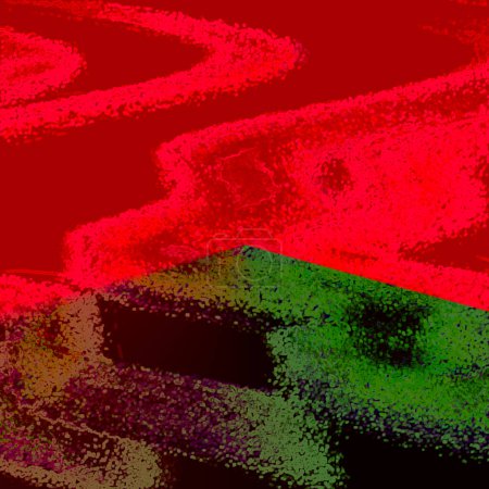 Foto de Bolas atómicas, ventosas, borrosas, temblorosas y degradadas granate, verde bosque y rojo oscuro formas de varios tamaños - Imagen libre de derechos
