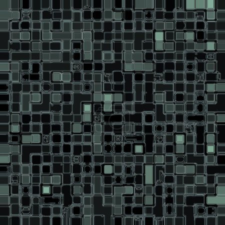 Foto de Bolas átomo de aspecto similar, ondulado, muchos puntos, ventoso, borroso, gradiente, cristales y mosaicos de pizarra gris oscuro, pintura azul polvo y marrón - Imagen libre de derechos
