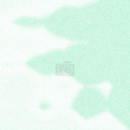 Photo for Circles atom look-alike, pixelated, gradient, unclear, blowy and wavy white and light green shapes hovering over plain floor - Royalty Free Image