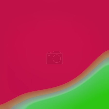 Photo for Circles atom look-alike, unclear, breezy, gradient, oily paint and dotted crimson, lime green and dark khaki background hovering over beautiful wall - Royalty Free Image