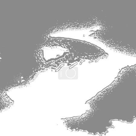 Foto de Bolas átomo de aspecto similar, niebla, gradiente, soplado y ondulado gris, blanco y plata dibujos en suelo inocente - Imagen libre de derechos