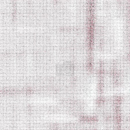 Foto de Scrub Analogía, bloques de cubos, muchos puntos, gradiente, ondulado y mosaico azulejos blanco y granate formas de varios tamaños flotando sobre piso inocente - Imagen libre de derechos