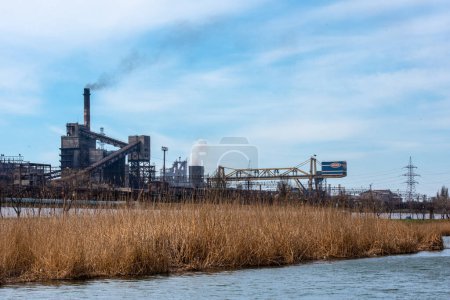 Photo for MARIUPOL, UKRAINE, APRIL 14, 2020: Azovstal Mariupol Metallurgical Plant - Royalty Free Image