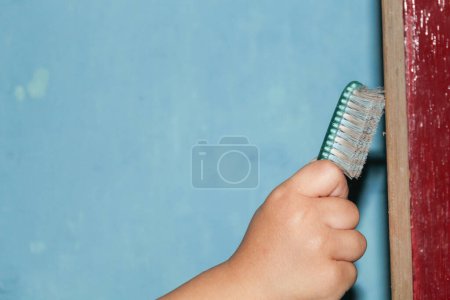 Schmutzige Zahnbürste, die nicht mehr benutzt wird