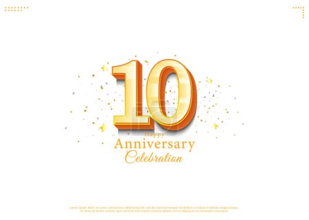 Ilustración de Celebración del 10º aniversario. diseño vector premium - Imagen libre de derechos