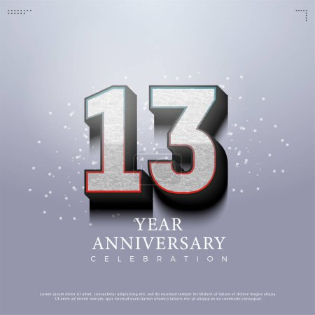 Ilustración de Banner de celebración del 13º aniversario. diseño vector premium. - Imagen libre de derechos