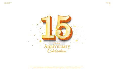 Ilustración de Celebración del 15 aniversario. diseño vector premium. - Imagen libre de derechos
