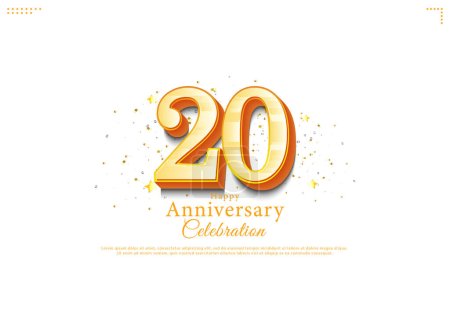 Ilustración de Celebración del 20 aniversario. diseño vector premium. - Imagen libre de derechos