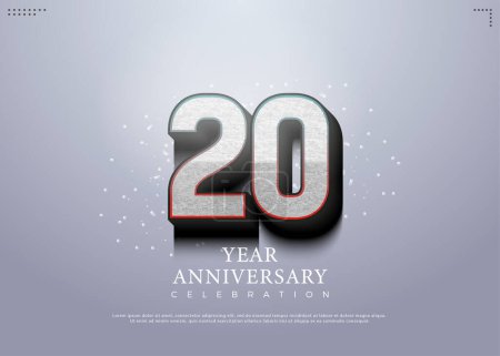 Ilustración de Banner de celebración del 20 aniversario. diseño vector premium. - Imagen libre de derechos