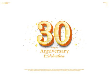 Ilustración de Celebración del 30 aniversario. diseño vector premium. - Imagen libre de derechos
