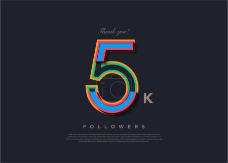 Celebration of 5k followers with a simple concept. design premium vector.
