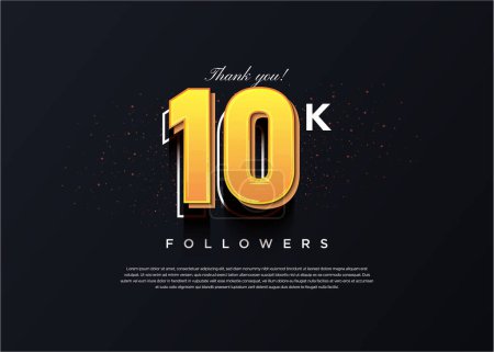 Ilustración de Banner de celebración de 10k seguidores. diseño vector premium. - Imagen libre de derechos