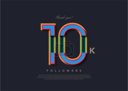 Illustration for Celebration of 10k followers with a simple concept. design premium vector. - Royalty Free Image