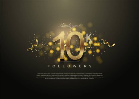 Ilustración de 10k seguidores celebran con un concepto festivo y hermoso. diseño vector premium. - Imagen libre de derechos