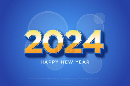 beautiful banner color concept with pretty numbers for 2024 new year celebration.
