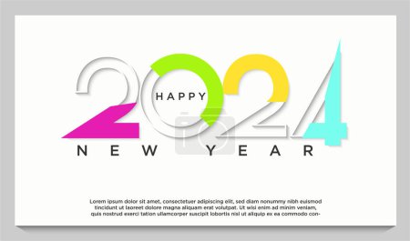 Ilustración de Hermoso corte de color y el concepto de números perforados para la celebración del año nuevo 2024. 2024 vector. - Imagen libre de derechos