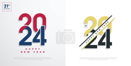 Illustration for Two concept numbers 2024 new year celebration banners that are elegant and with a rare style. vector premium design. - Royalty Free Image