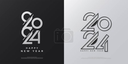 flat number concept and with a touch of subtle shading for the year 2024.