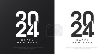 bold new year numbers with strong color effect for 2024 new year banner.