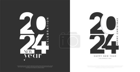 Ilustración de Logotipo del número de año nuevo 2024 con un concepto único y diferente. - Imagen libre de derechos