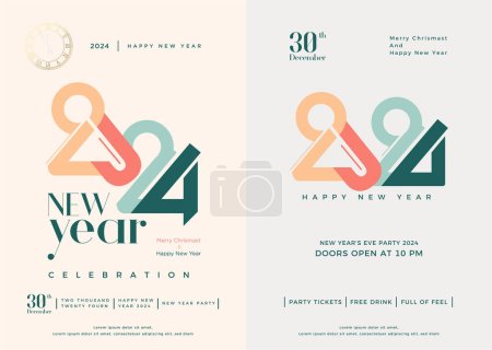 Ilustración de La singularidad de los números lo hace más estético para la celebración del año nuevo 2024. - Imagen libre de derechos