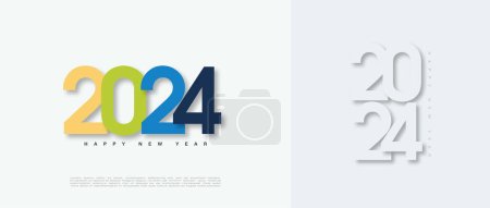 happy new year 2024 design. with beautiful numbers and calm colors. vector premium design.
