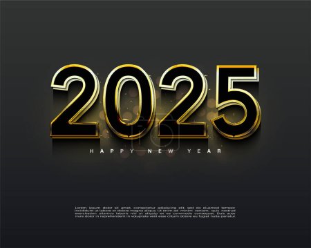 Neujahr 2025 mit seltener Zahlengestaltung. und Grußkonzepte für die Neujahrsfeier 2025.
