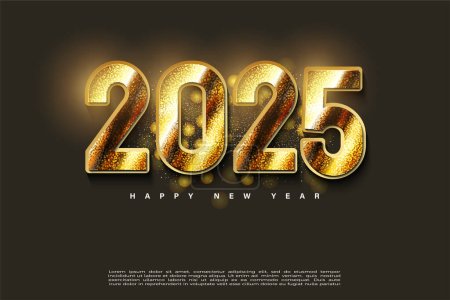 Ilustración de 2025 diseño de año nuevo. con números de colores elegante fondo de certor premium para Banner, Cartel o Calendario. - Imagen libre de derechos