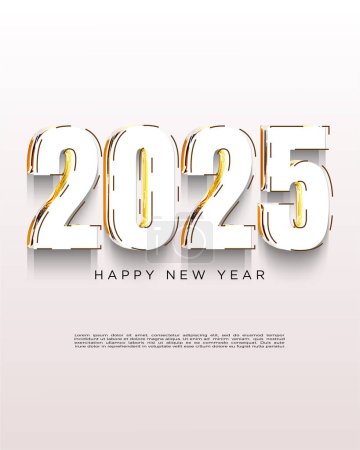Frohes neues Jahr 2025. Mit einzigartigen und seltenen Zahlen. Premium-Vektordesign für Poster, Banner und Grußbotschaften.