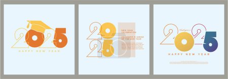 Sammlung von 2025 Neujahrslogo-Nummern. Plakate für die Neujahrsfeier 2025. 2025 Neujahrsfest. 2025.