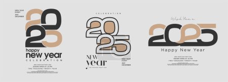 Neujahrslogo Nummer 2025. Logokonzept 2025 für Kalender, Symbol und Plakat. Neujahrsfeier 2025.