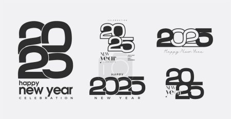 Bonne année 2025 design. Conception simple de collection de numéro unique. Design haut de gamme pour les salutations de nouvel an, affiches ou médias sociaux et calendriers.