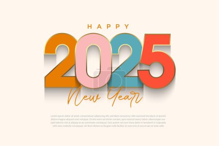 Die Zahl 2025 ist schön und sehr elegant. 2025 Neujahr Vektor Premium-Design. Entwurf für 2025 Neujahrskalender, Banner und Plakatgestaltung.