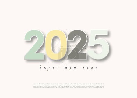 Bonne année 2025. Avec la conception d'image 3D. Design haut de gamme pour une nouvelle célébration de l'année. Poster, bannière et design de couverture.