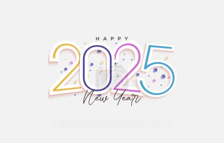 New year 2025 number design. The design of the number positions that are not arranged in a row makes the design more beautiful and conceptual. 2025 vector premium design.