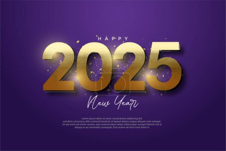 Neujahr 2025 Zahlendesign mit einer Prise eleganter und schöner festlicher Ornamente. 2025 Neujahr Hintergrunddesign für Kalender, Banner und Plakatgestaltung.