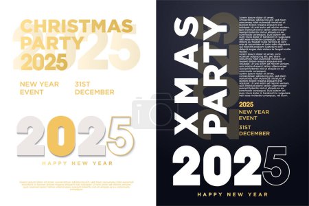 Illustration for Happy New Year 2025. With a modern, colorful theme. Premium design for 2025 new year poster, calendar and banner. - Royalty Free Image